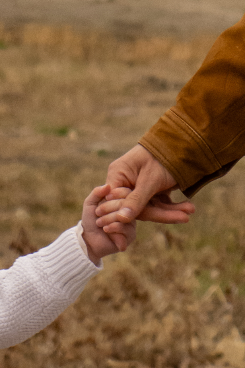 Family — Little hand reaching up to hold a parent's hand