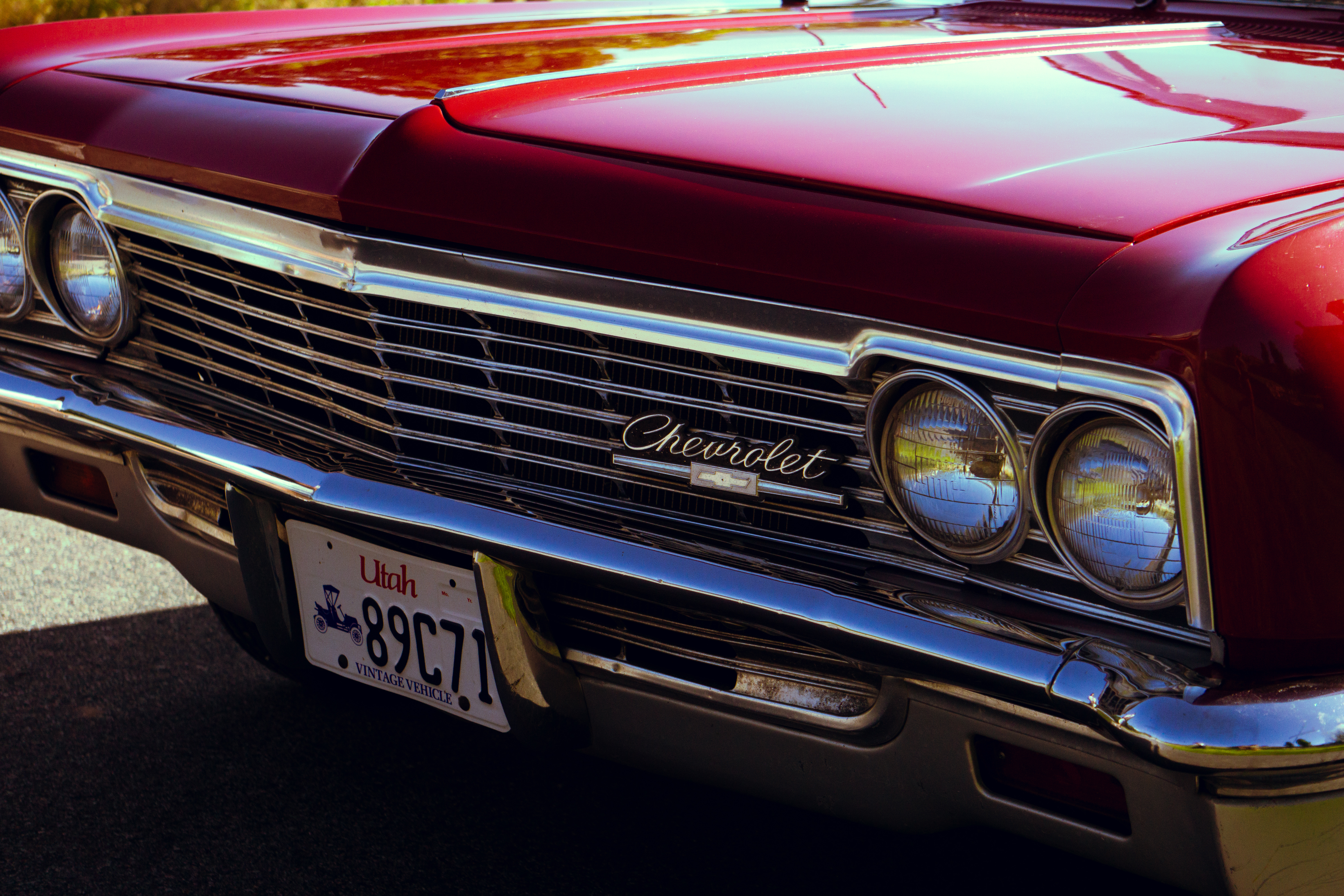 Lifestyle — Close-up of a classic Chevrolet grille