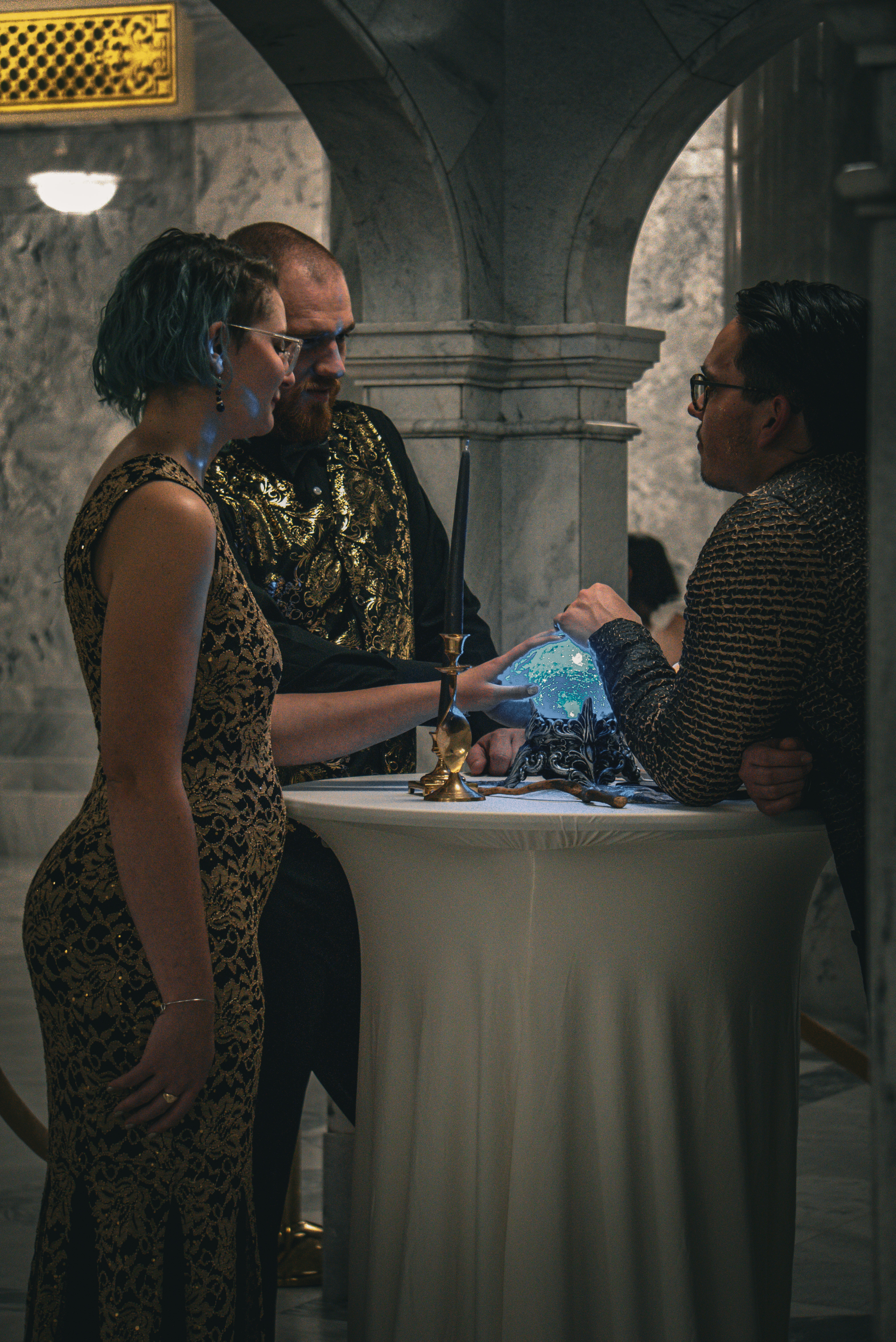 Lifestyle — Guests at an elegant masquerade evening